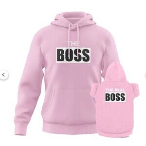 2 pieces - DOG and ADULT Matching Hoodie-Pink - Large Adult - Small Pet - NEW